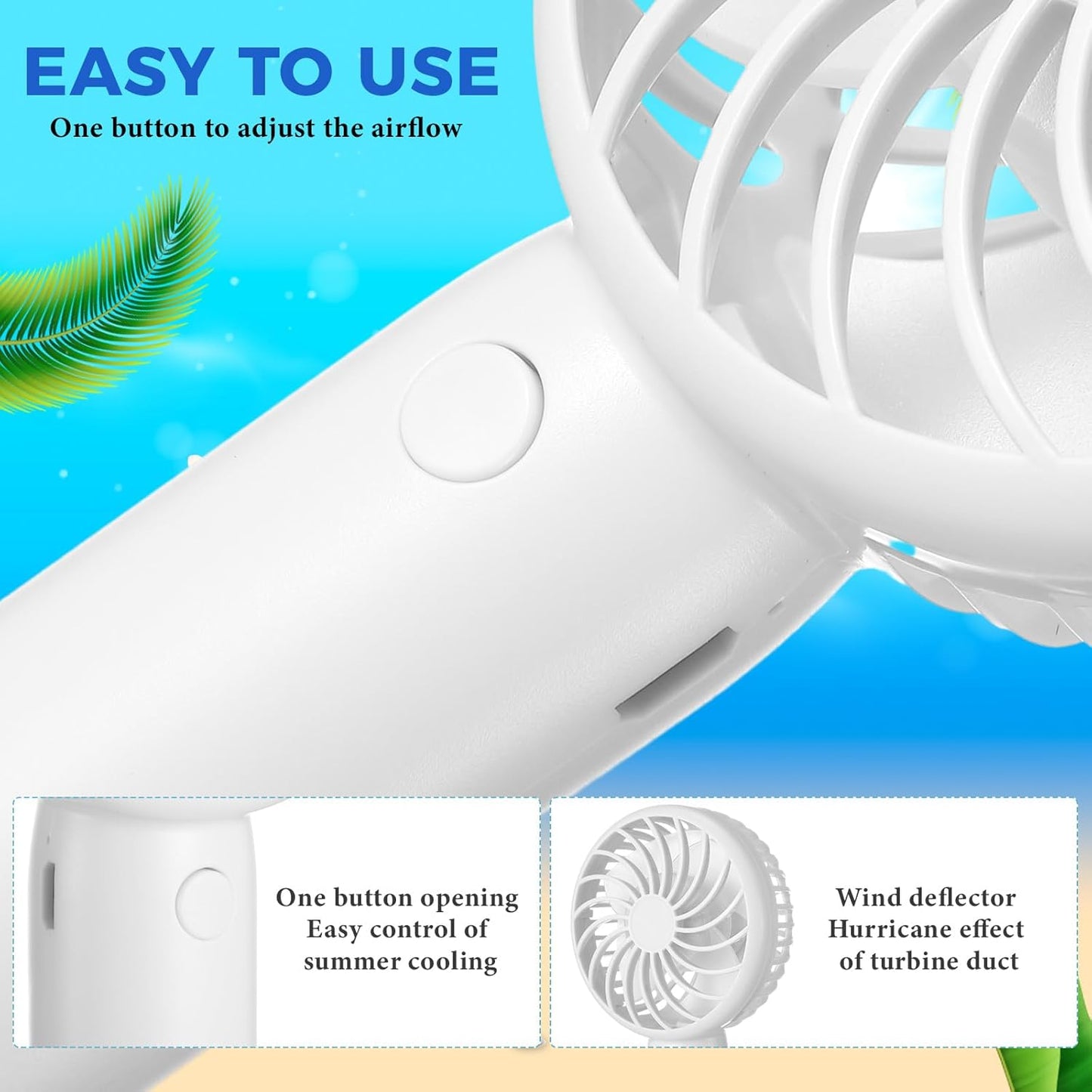 6 Pcs Mini Powerful Handheld Fan 3 Speed Personal Small Portable Rechargeable Fan with Base USB for Women Eyelash Makeup Office Travel Beach Indoor Outdoor (Mixed Colors)