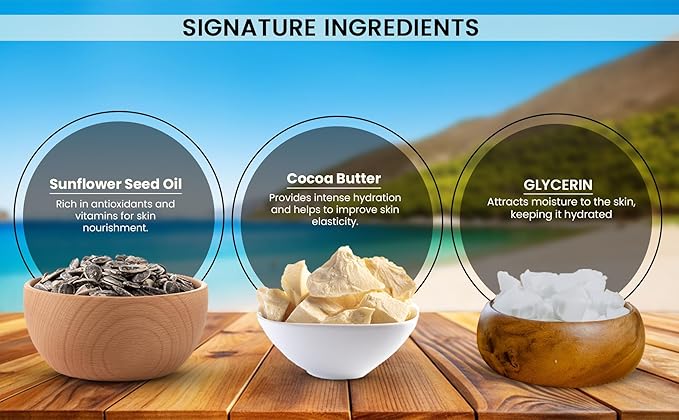 Rinju Body & Hand Lotion - Pack of 3 Non-Greasy for Women & Men - 16 Oz Cocoa Butter, for Extremely Dry Skin - Pierre La Touche Lotion 2 Oz - Vitamin E Moisturizer