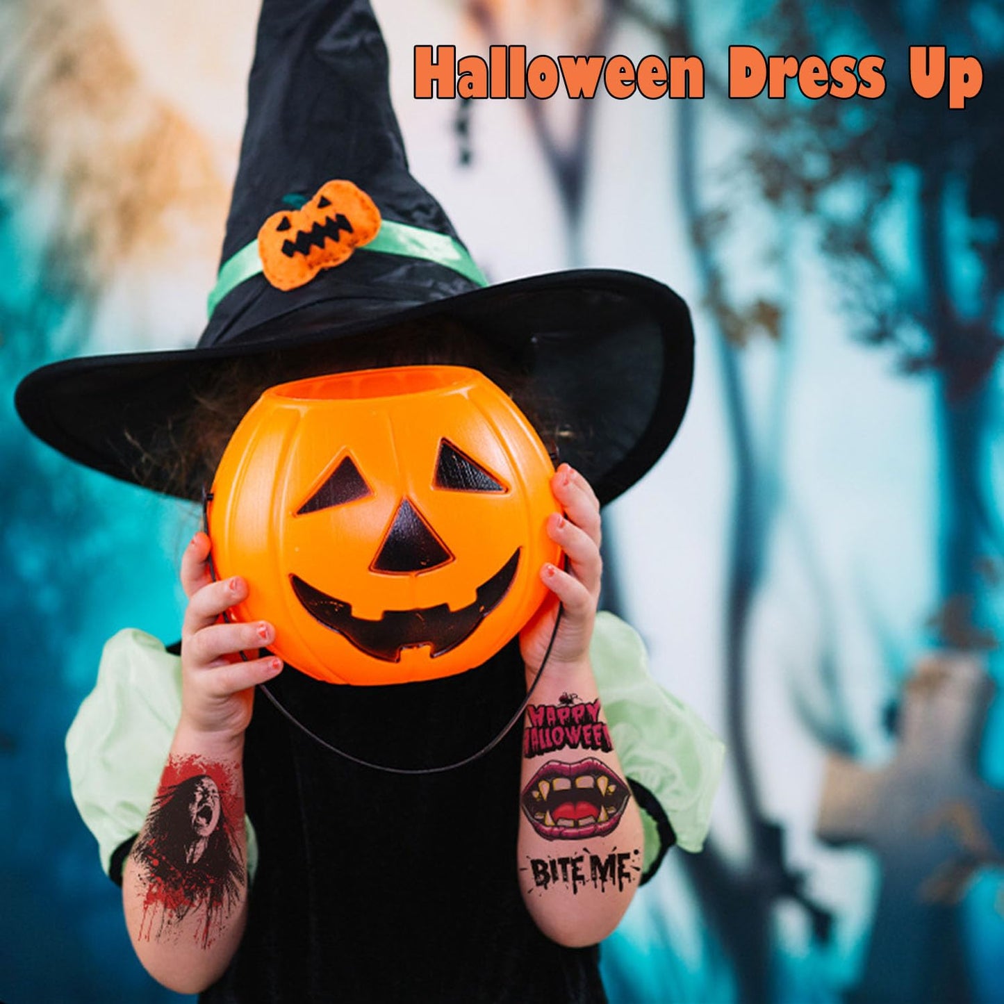 Halloween Temporary Tattoos, 36 Sheets Large Realistic Tattoos for Kids & Adults, Party Decoration Tattoos