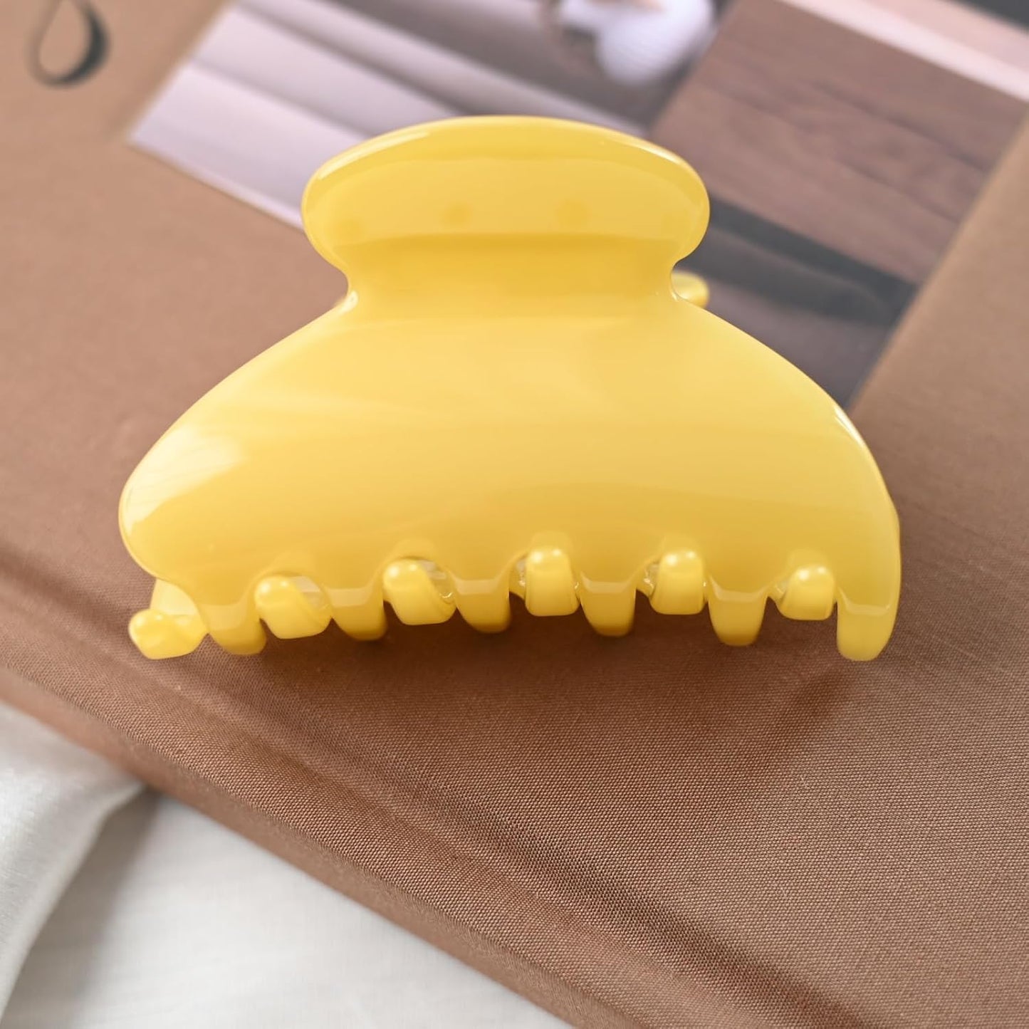 Handmade Celluloid Acetate French Design Barrettes Tortoise Shell Claws Hair Claw Luxury Fashion Accessories Hair Clip for Women (yellow)