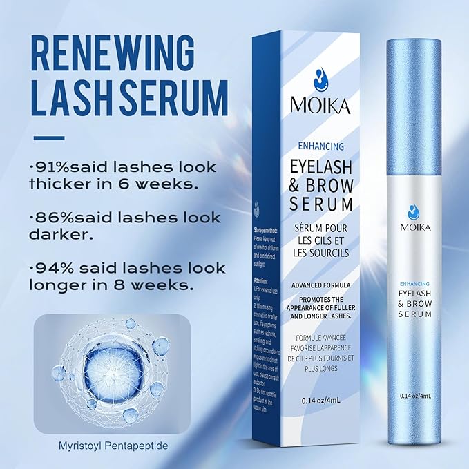 Enhancing Eyelash & Brow Serum, Advanced Formula for Fuller Lashes, 0.14 oz