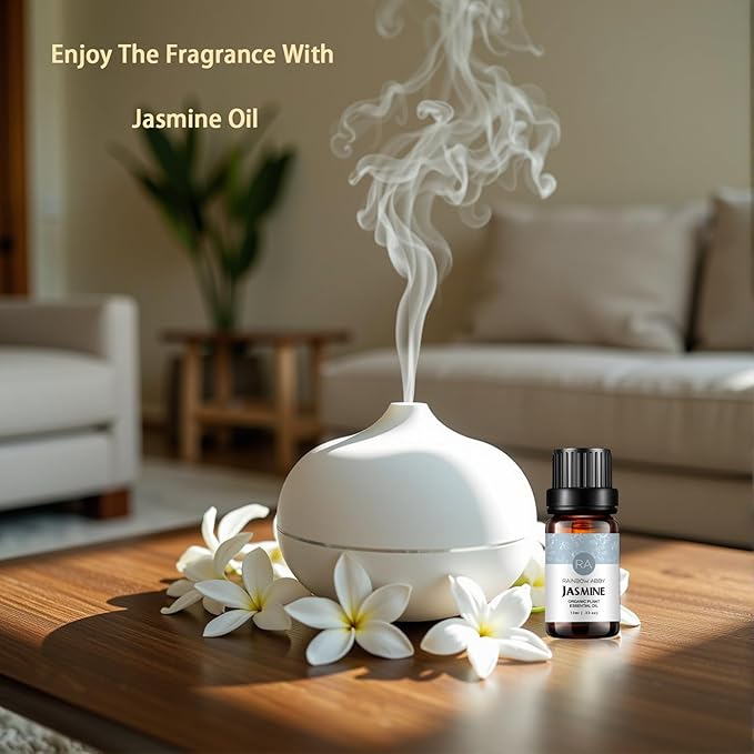 RAINBOW ABBY Jasmine Essential Oil 100% Pure Orangic Aromatherapy Plant Essential Oils Set for Diffuser - 10ML
