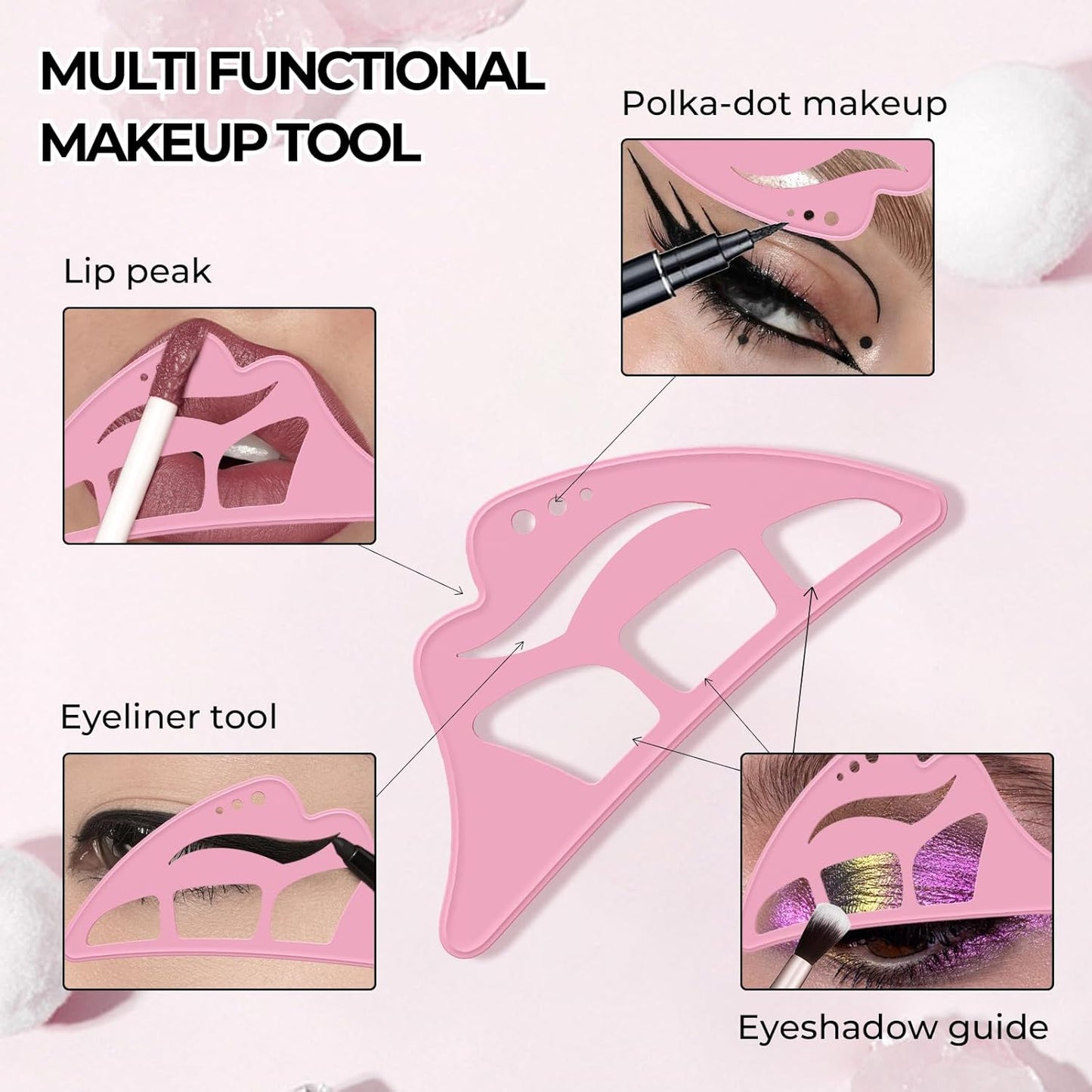 DAGEDA 3Pcs Eyeliner Stencils Set, Suitable for Eyetour Eyeshadow, Eyeliner,Mascara Shield,Reusable Silicone Eyebrow Stencils Eye Liner Tool Multi-functional Makeup Tool for Women