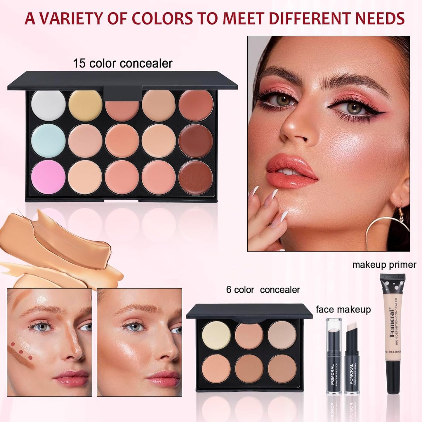 Makeup Kit For Women Full Kit Eyeshadow Eyeliner lipgloss, Lipstick Makeup brushes Mascara Eyebrow pencil Concealer Face Powder Primer make up Set For Girls Beginners