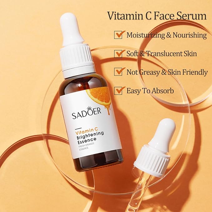 8-Pack Vitamin C Skin Care Kit, Vitamin C Complete Skin Care Set, Routine Skincare Set With Face Wash, Toner, Face Serum, Face Cream, Eye Cream, Face Mask & Lip Balm, Skincare Gift Set For Women