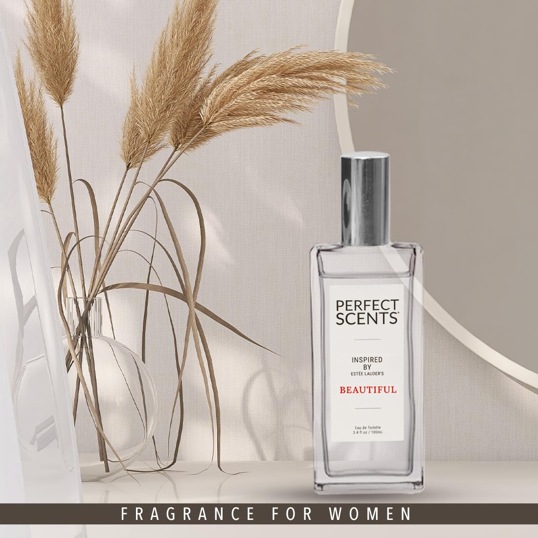 Perfect Scents Fragrances, Inspired by Estee Lauder’s Beautiful, Women’s Eau de Toilette, CLEAN, Vegan, Paraben-Free, Phthalate-Free, Never Tested on Animals, 3.4 Fluid Ounces