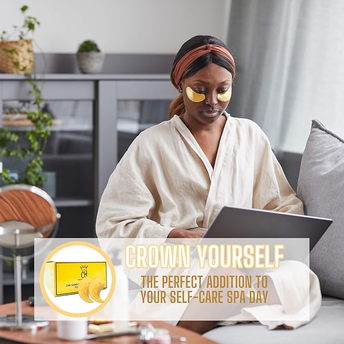 Under Eye Patches – Korean Skincare Face Masks for Puffy Eyes & Dark Circles, 24K Gold Caffeine & Hyaluronic Eye Mask Patch for Women Skin Care, Anti Wrinkle Puffiness Treatment