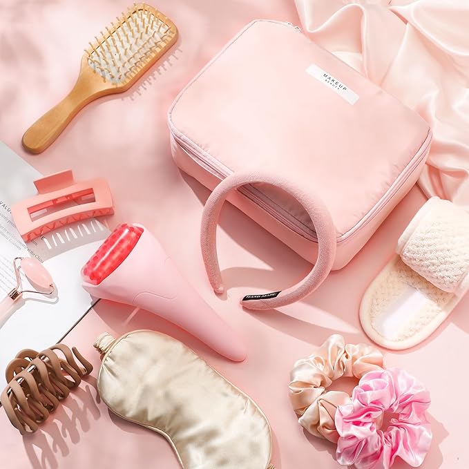 Sawysine 11 Pcs Pink Gift Box for Women Pink Birthday Basket Gifts Travel for Mother's Day Aesthetic Bags Makeup and Skin Care Spa Kit Mom Teacher Girlfriend