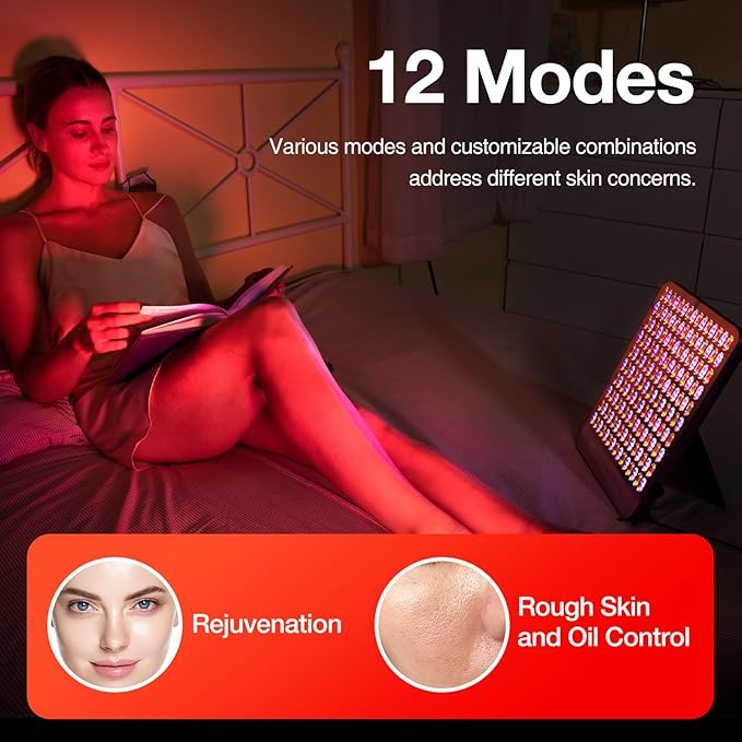 Red Light Skin Care Tools, Face Massager Tool for Face, Neck, Body, and Hands,Enhances Skin Health, Smooths and Perfect Facial Beauty Tools -12 Modes (PRO)