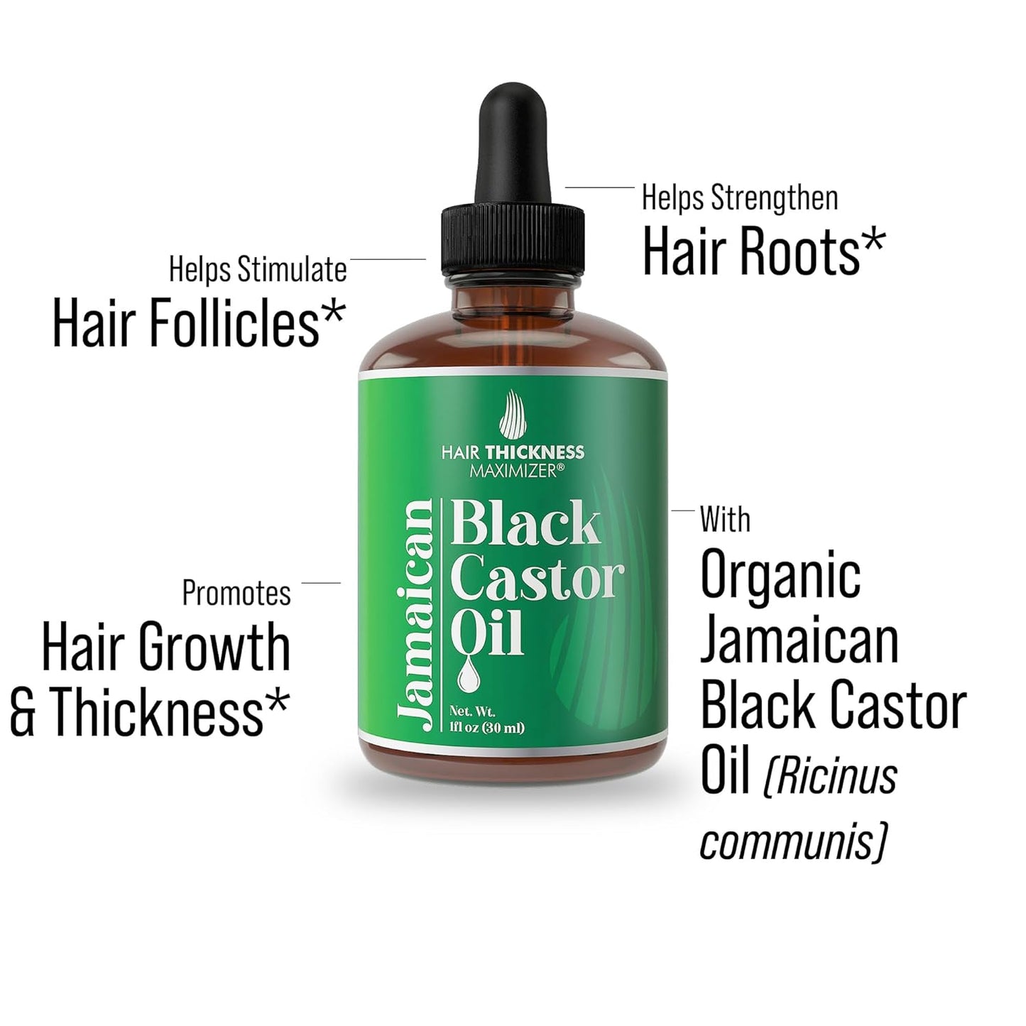 Jamaican Black Castor Oil for Hair Growth. Strengthens & Hydrates Thinning, Dry Hair for a Healthier-Looking Scalp. For Women & Men – Vegan & Unscented 1oz Serum