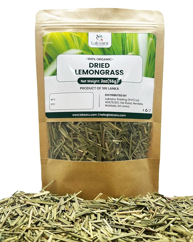Premium Dried Lemongrass Loose Leaf – 2 oz | 56g | 100% Natural Herbal Tea | Fresh, Citrusy & Aromatic | Perfect for Teas, Cooking, Cocktails & Wellness | Caffeine-Free & Rich in Antioxidants | Product from Sri Lanka