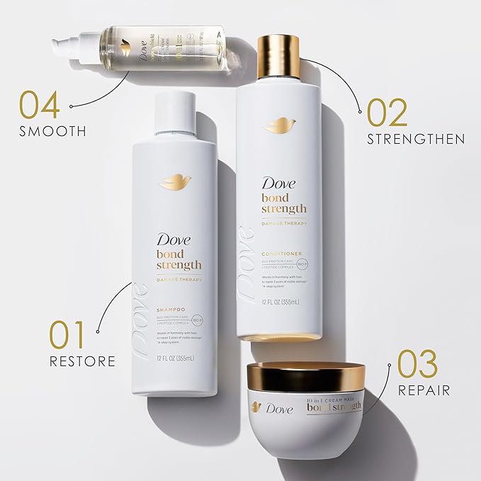 Dove Serum Bond Strength for Chemically Damaged Hair with Bio-Protein Care Technology and Peptide Complex 3.3 Fl Oz