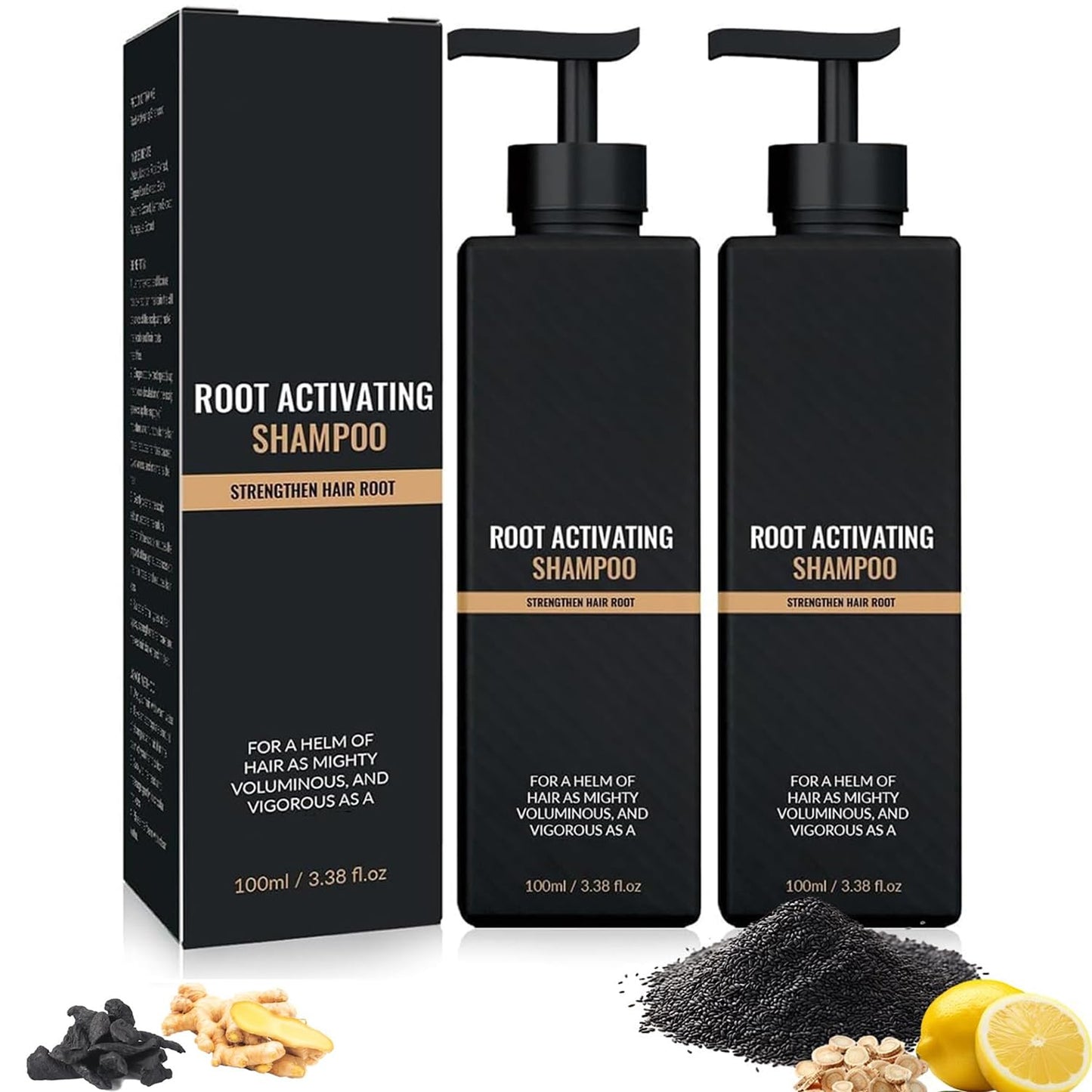 2 Pcs Root Activator Shampoo, Hair Growth Root Activator Shampoo, For Anti-Hair Loss, Natural Formula for Men and Women