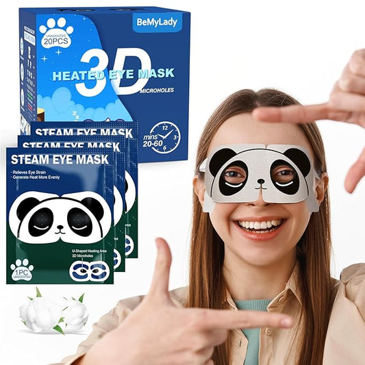 Steam Eye Mask for Dry Eyes, 20 Packs Warm Eye Mask, Disposable SPA Heated Eye Masks Sleep Mask for Dark Circles & Puffiness, Soothing Headaches, Reduce Eye Fatigue, Christmas Gift, Unscented