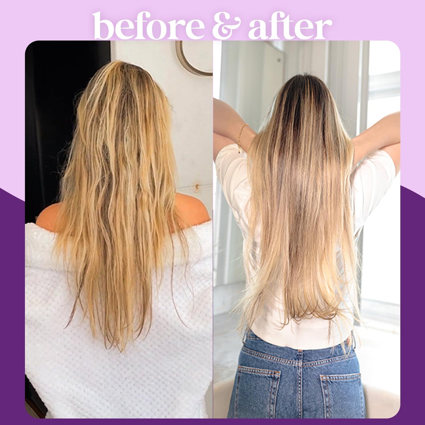 Brazilian Shampoo and Conditioner Set, Parabens Free, Damage Repair & Reconstruction, Anti-Frizz, Color Treated Hair, Triple Hydration, Grape Moment 17.6 Fl Oz Each