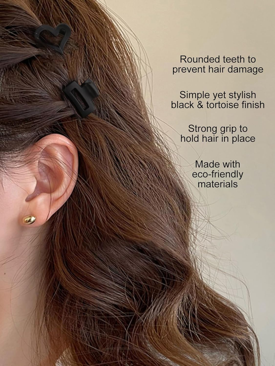 24 Small Hair Clips for Women Girls - Non-Slip Grip&Tangle-Free,Durable Plastic Mini Claw Clips (Tortoise & Black) for Thin/Medium Hair