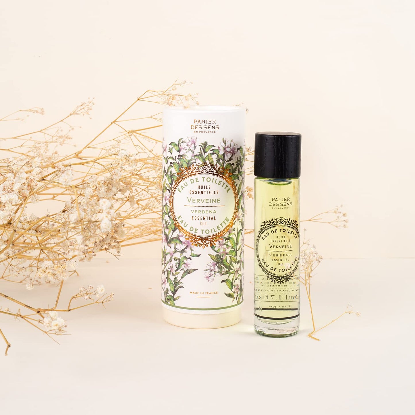 Panier des Sens - Verbena Eau de Toilette 1.7 Floz - Fresh & Lemony Fragrance - Daily Light Perfume for Women - Parfum Crafted in Grasse, France - Gifts for Her - Elegant Packaging