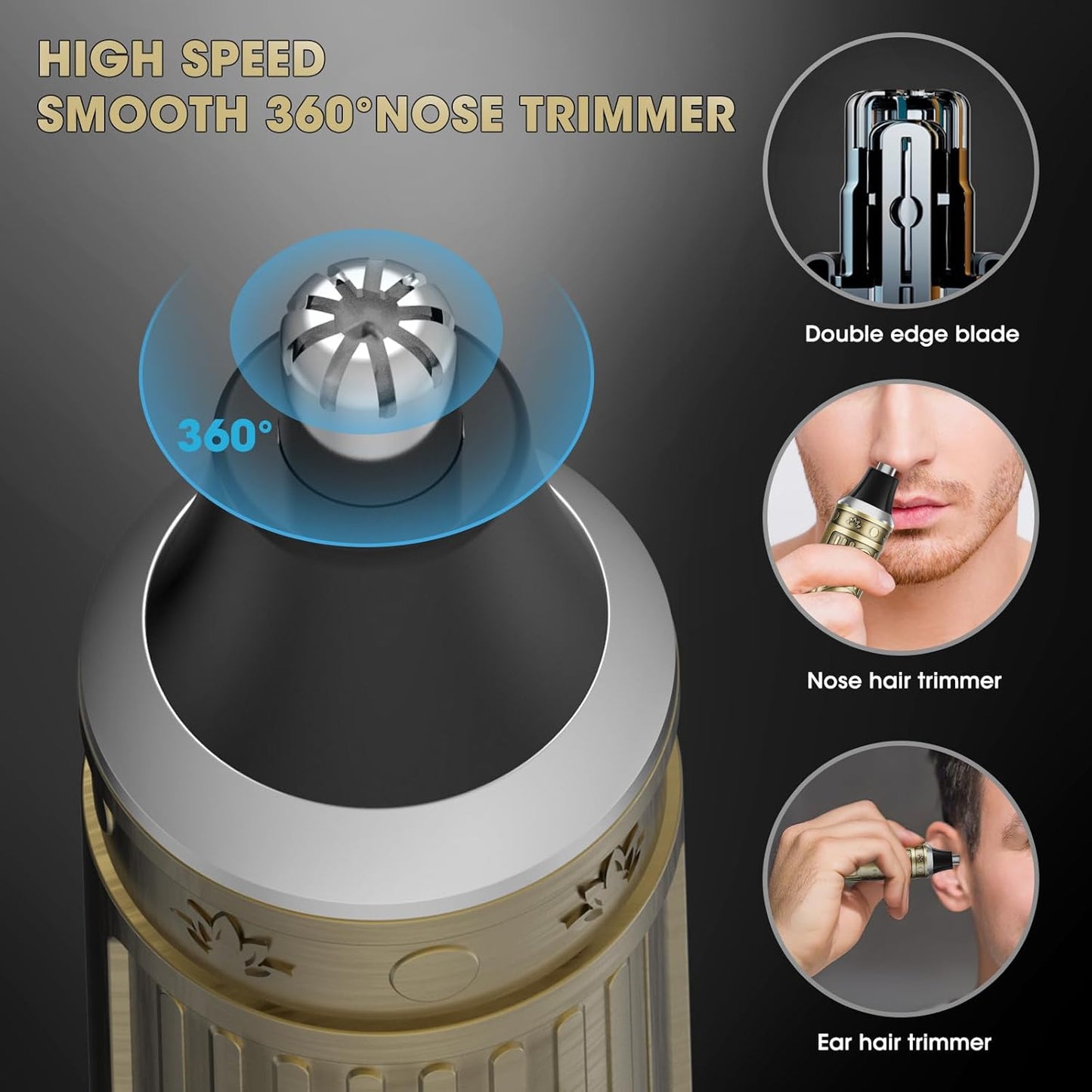 Professional Hair Clippers for Men, Cordless Beard Trimmer, Nose & Ear Hair Trimmer, Electric Shavers Barber Kit with LED Display, Hair Cutting Kit with Case, for Barber, Mens Gift