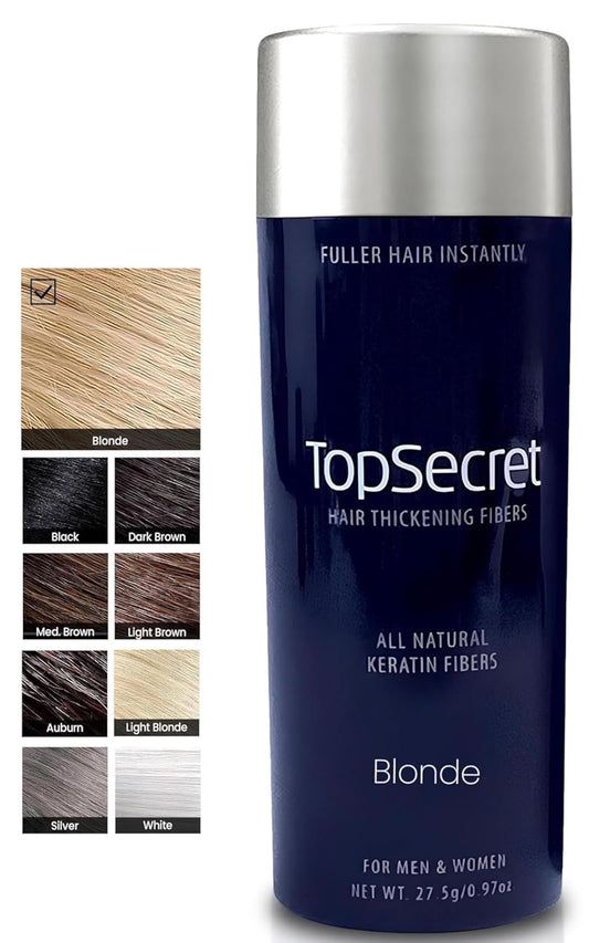 Top Secret Hair Thickening Building Fibers Refills - Undetectable & Natural Hair Filler - for Men & Women - Instantly Fill In Fine Thinning Hair - Weather & Sweat Resistant (Blonde, Large)