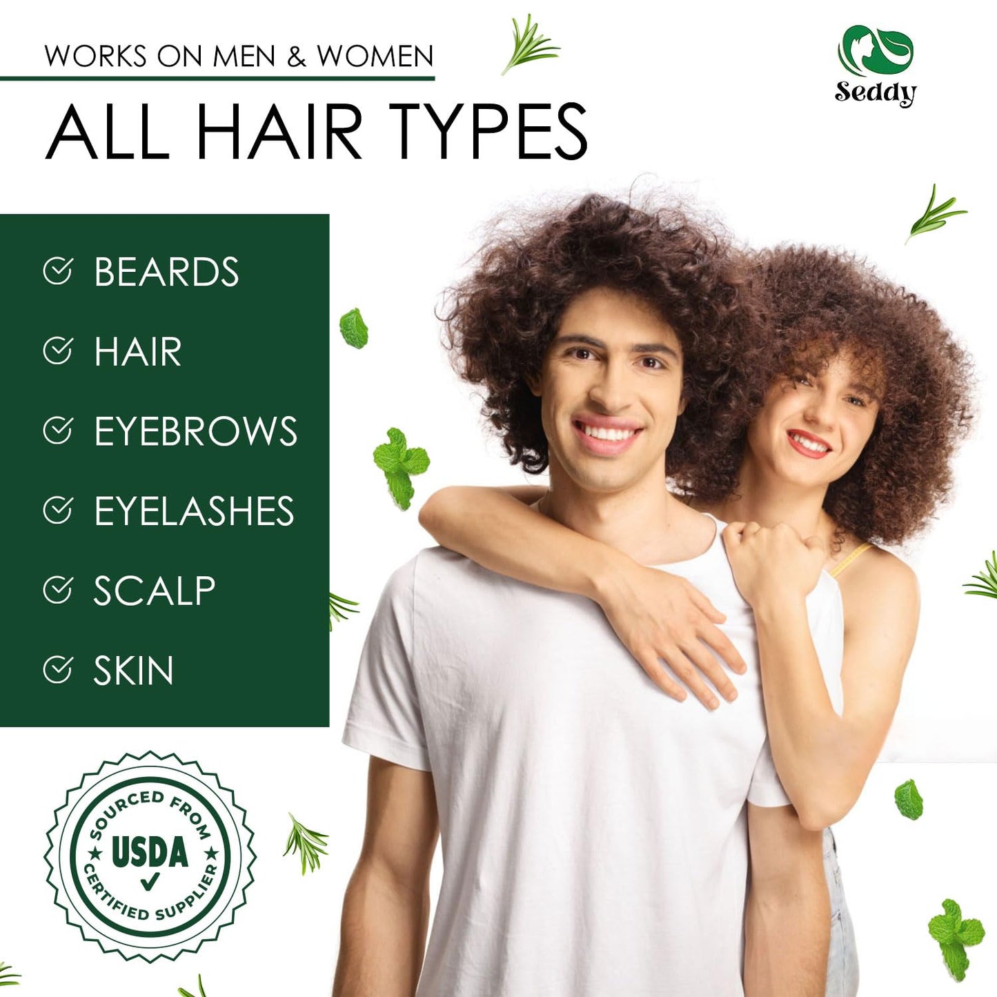 Seddy Organic Castor Oil - Cold Pressed | Hexane-Free | Pure | Hair, Scalp, Eyelashes, Eyebrows, Skin, & Nails | Hair Treatment Oil - 3.4 Fl. Oz