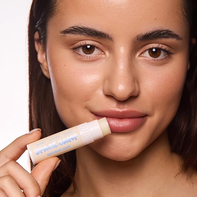 Space Camp Wellness Jumbo Lip Balm - Birthday Pack Variety Flavored Balm (Birthday Cake, Salted Caramel, Strawberry Frosting) - 3 Pack