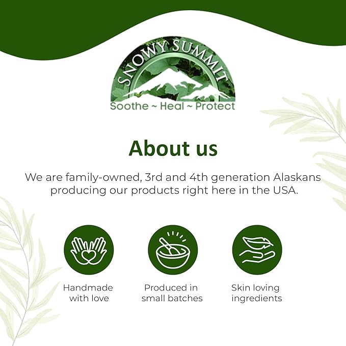 Snowy Summit's 3-Pc Devil's Club Gift Bag Set – Includes All-Natural Handcrafted Salve, Revitalizing Sugar Scrub, and Moisturizing Lip Balm for Body Care - Skin Care Package with Alaskan Ingredients