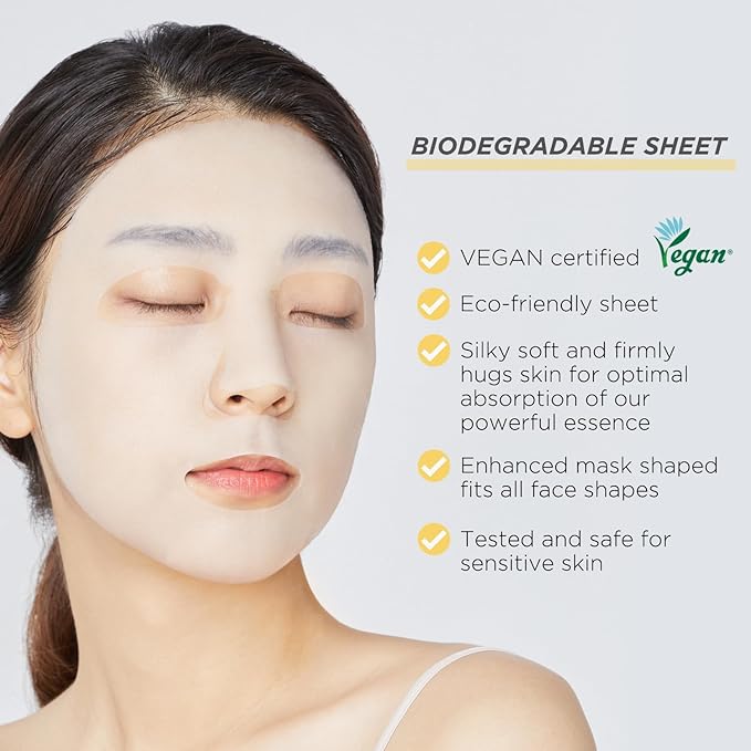 Mediheal Best Korean Sheet Mask - Vita Essential Face Mask 10 Sheets Vitamin Mask For All skin types Smoothing Tightening Toning up Brightening