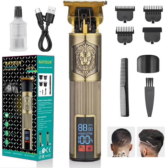 T-Blade Trimmer for Men Professional Hair Clippers Barber Beard Trimme Hair Trimmer with LCD Display T Liners Cordless Zero Gapped Shavers Edgers Clipper for Hair Cutting