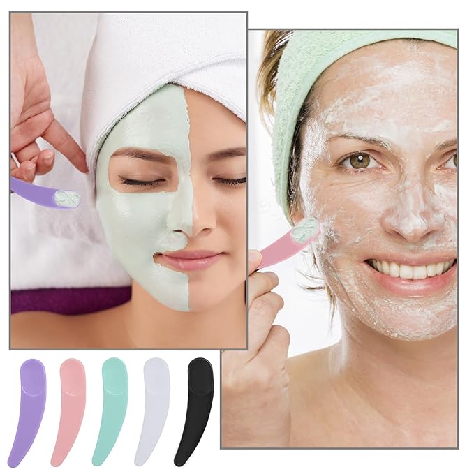 200 Pcs Mini Makeup Spatula Set, 2.2 Inch Cosmetic Spatulas, 5 Colors (Black, White, Green, Purple, Pink) Disposable Makeup Spatulas for Creams, Lotions, and Skincare Multi-Purpose Beauty Tools