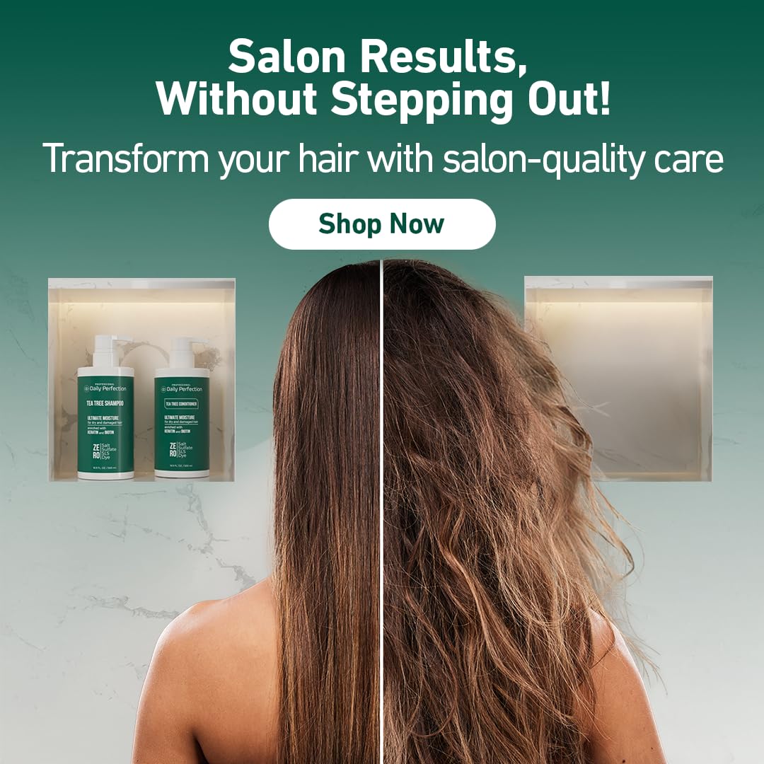 (dp) Tea Tree Shampoo & Conditioner – Hydrate & Soothe Dry Scalp and Hair – Clean + Salon-Grade Formula with Biotin & Keratin