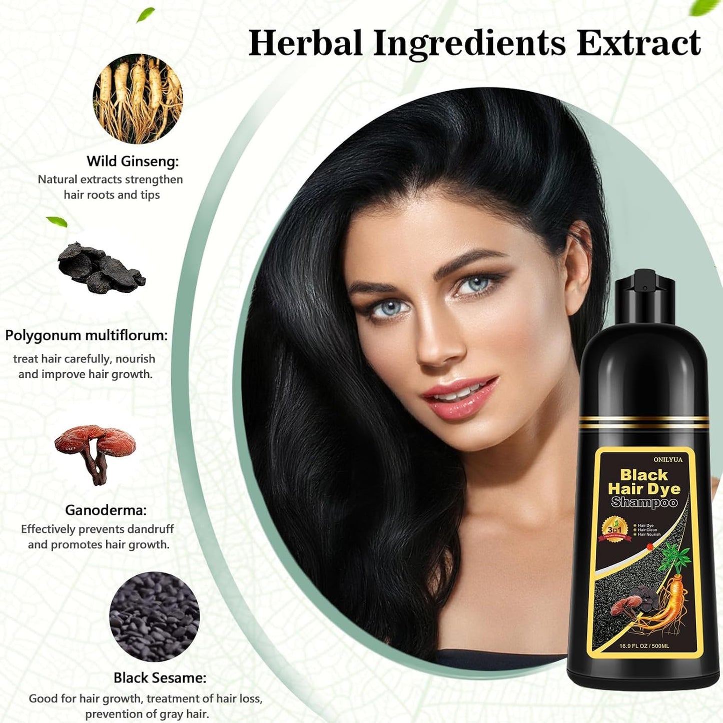 Natural Chestnut Brown Hair Dye Shampoo 3 in 1, Instant Brown Hair Shampoo, Hair Color Shampoo, Shampoo Para Canas Mejur & Champu Para Canas, Shampoo Hair Dye (Chestnut Brown)