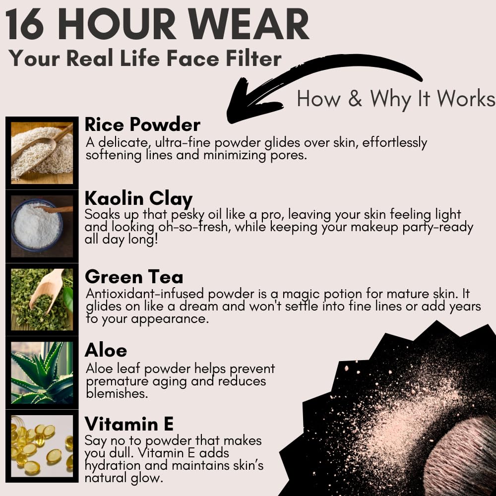 BaeBlu Organic Setting Powder | Non-Toxic, Vegan, Cruelty-Free, Talc-Free, Lightweight + Long Lasting for All Skin Types, Invisible Banana