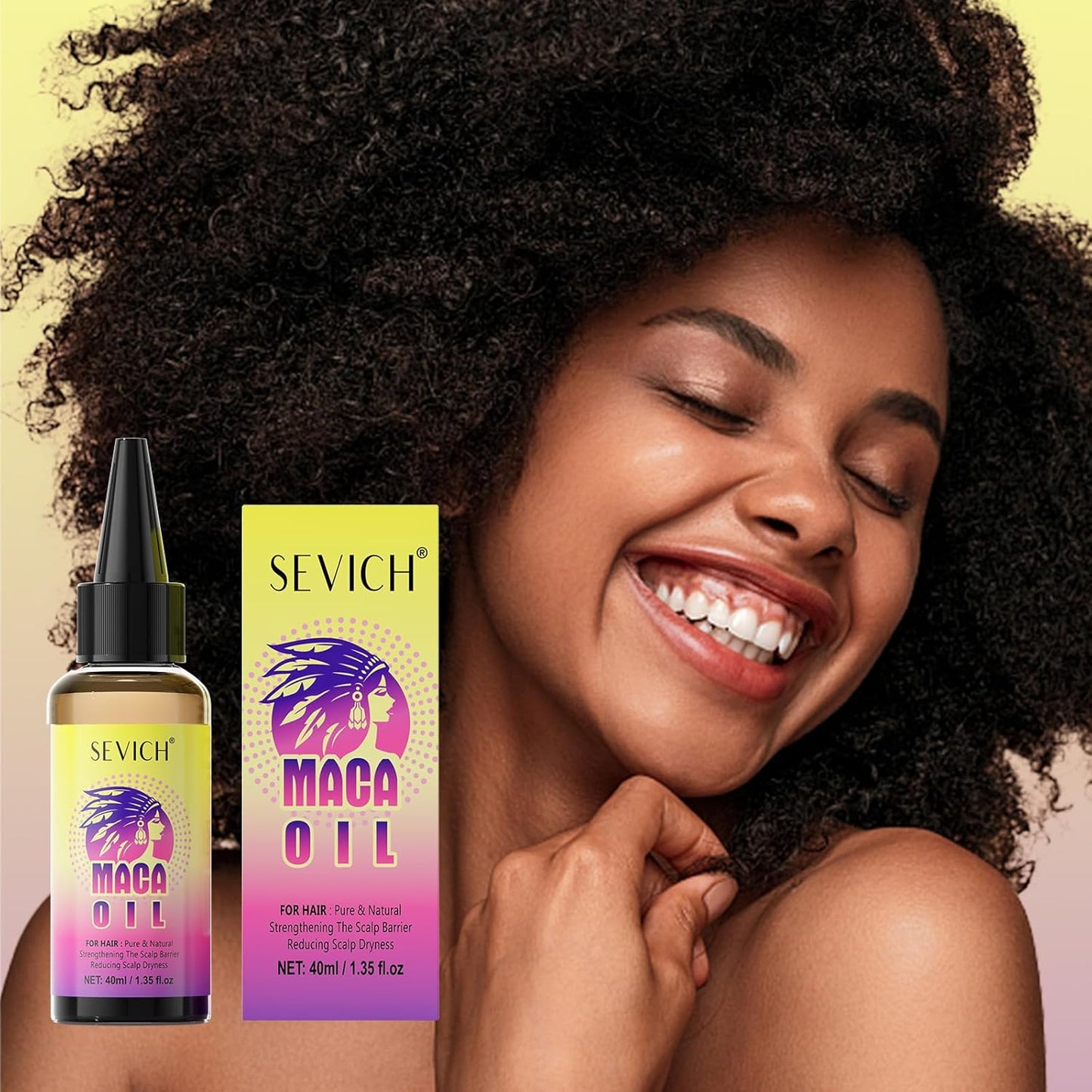 SEVICH Maca Root Powder Hair Oil, Hair Oils for Hair Growth,Black Maca Hair Oil for Women & Men, Enhance Scalp Vitality, Relieve Dry Scalp, Keep Scalp Moisturized and Healthy, 40 ml/1.35 fl oz