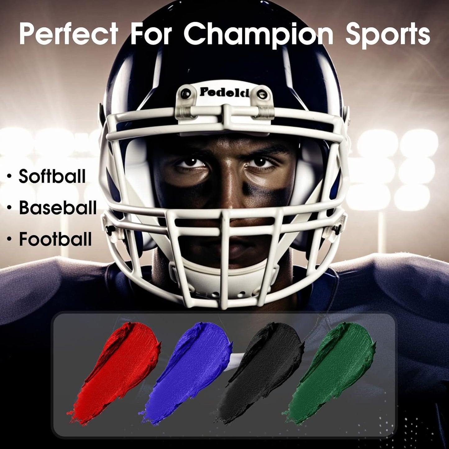 BOBISUKA Pro Red Face & Body Paint Stick, Blendable Red Eyeblack Painting Sticks for Sports, Facepaints for Halloween Makeup Clown Joker Devil Cosplay Special Effects Costume SFX Party