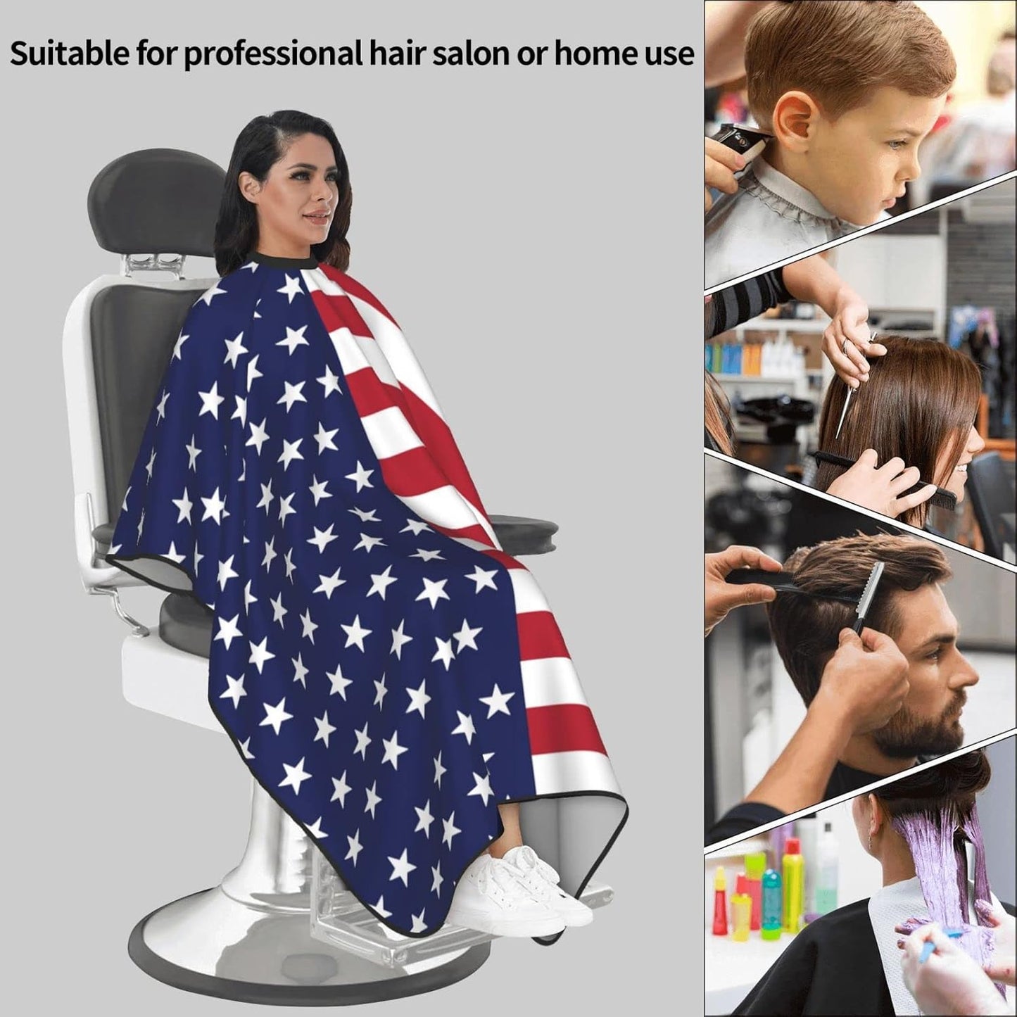 American Flag Barber Cape Hair Cutting Cape Patriotic USA Haircut Cape Hair Cape Apron Barber Supplies Salon Capes For Clients Men Women