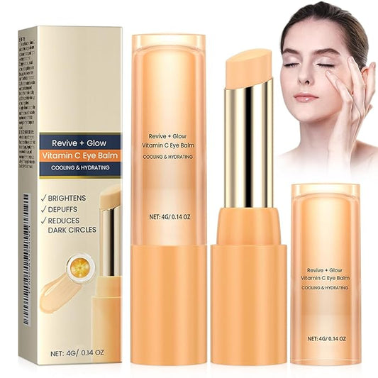 2PCS Revive Glow Vitamin C Eye Balm, Hydrating Eye Cream,Improve Dark Circles,Brightens Skin Tone,Reduces Puffiness
