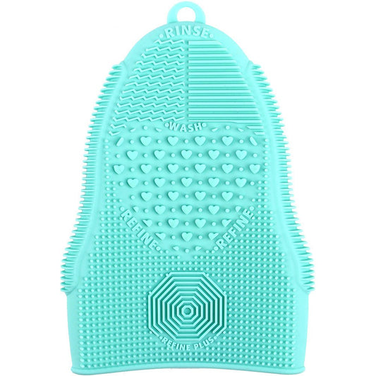 Makeup Brush Cleaner Glove Mat Mitt Silicone Cosmetic Cleaning Scrubber Tool Face Brushes and Eye Brush Washing Pad Mint Green