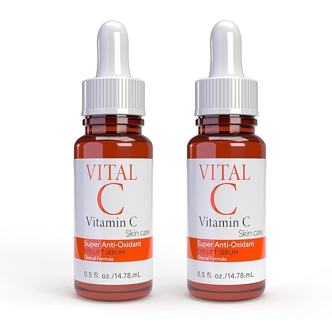 Vital C Vitamin C Serum for Eyes | Light Moisturizer | Skin Firming | Boosts Collagen | Vitamin C Skin Care Super Anti Oxidant Eye Lift Serum, 0.5 Fl Oz (2 Pack)
