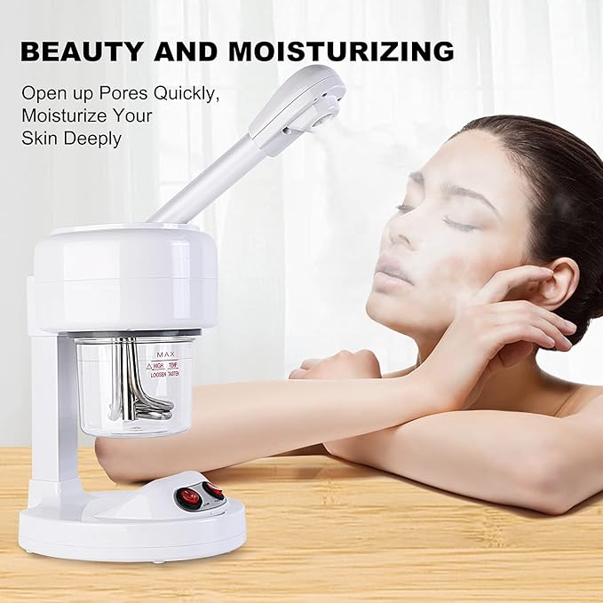 Mini Facial Steamer for Salon and Spa - Desk Ozone Face Steamer for Personal Care - Portable Steam Machine