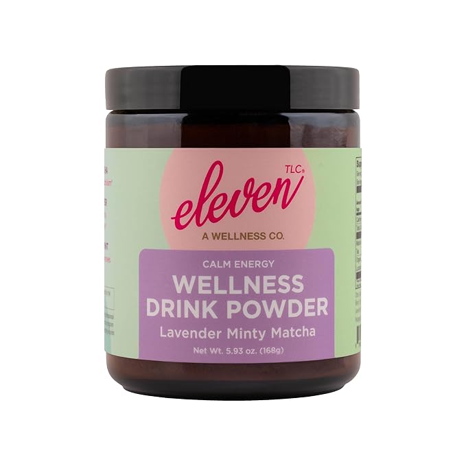 Eleven TLC, Lavender Minty Matcha Powder Ceremonial Grade Wellness Drink Mix, (Sourced from Japan) Vegan Flavored Matcha Latte, Amber Non-Reactive Glass Jar, 21 Servings