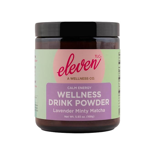 Eleven TLC, Lavender Minty Matcha Powder Ceremonial Grade Wellness Drink Mix, (Sourced from Japan) Vegan Flavored Matcha Latte, Amber Non-Reactive Glass Jar, 21 Servings