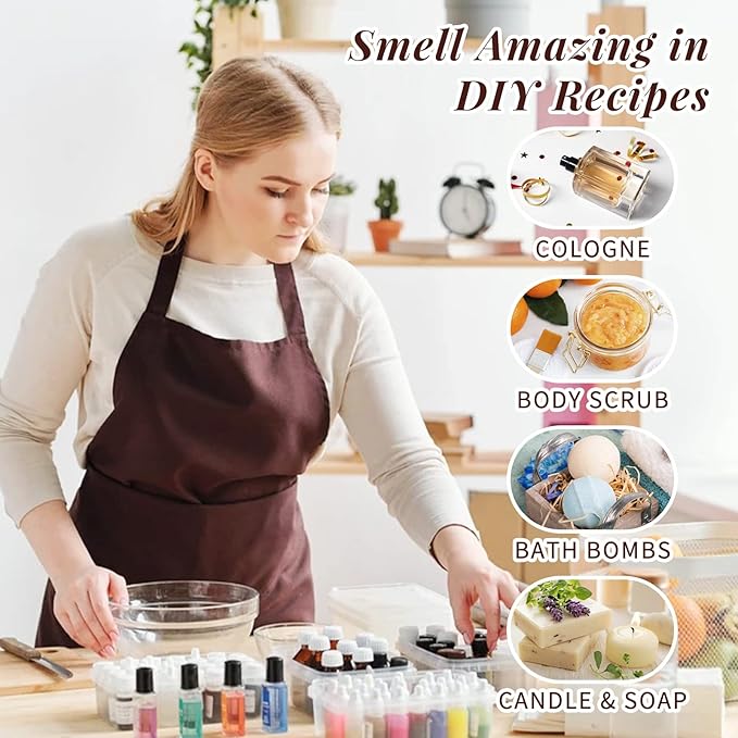 HIQILI Nature Fragrance Oil 6x10ml, Scented Oil for Candle Scents Soap Making & Diffuser, Essential Oils Set for Soy Candles Slime Home Car Aromatherapy, for Men Women Halloween Thanksgiving