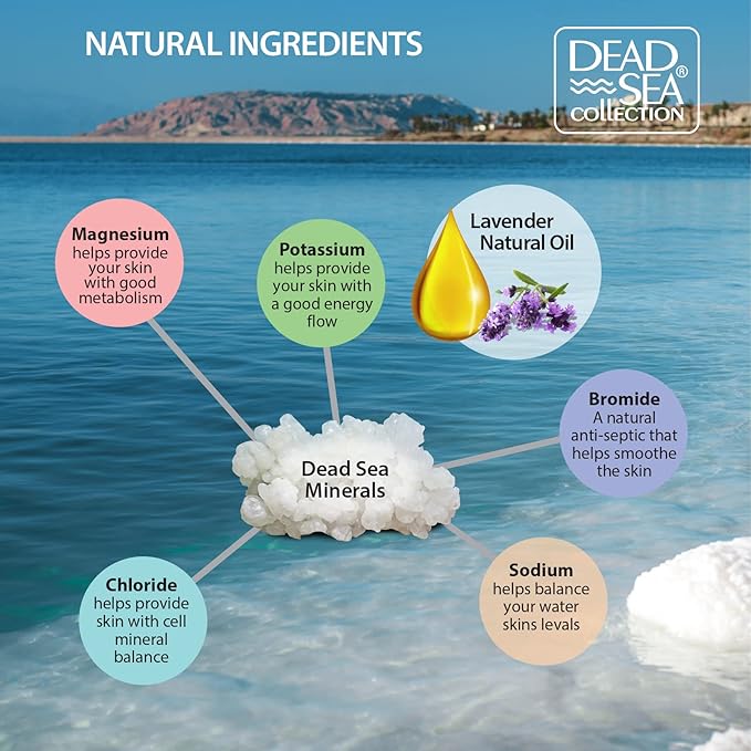 Bundle - Dead Sea Collection Bath Salts Enriched- Lavender + Coconut -Natural Salt for Bath -2 X Large 34.2 OZ. - Nourishing Essential Body Care for Soothing and Relaxing Your Skin and Muscle