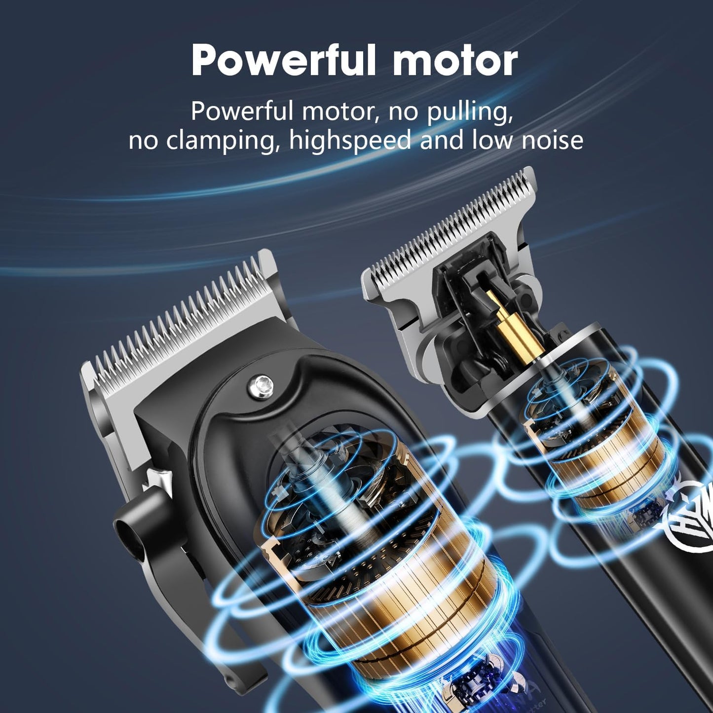 HIENA PRO Professional Hair Clippers and Trimmers Set for Men Cordless Barber Kit Hair Cutting Kit Rechargeable Clipper Set for Barbers with LED Display, Gifts for Men, (Black)