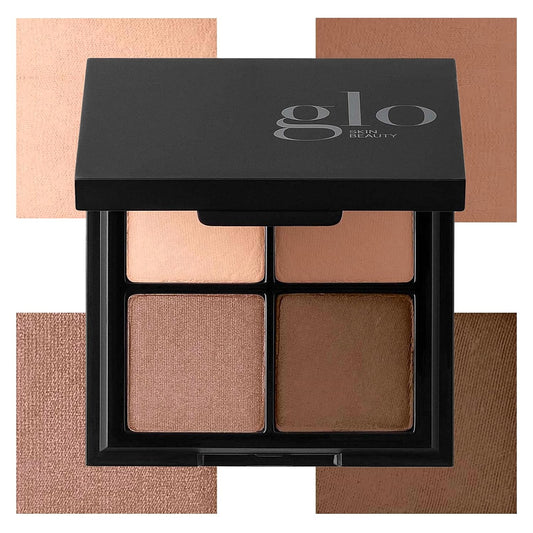 Glo Skin Beauty Eye Shadow Quad | Expertly Matched Shades for A Custom Eye Statement, (Cool Glow)