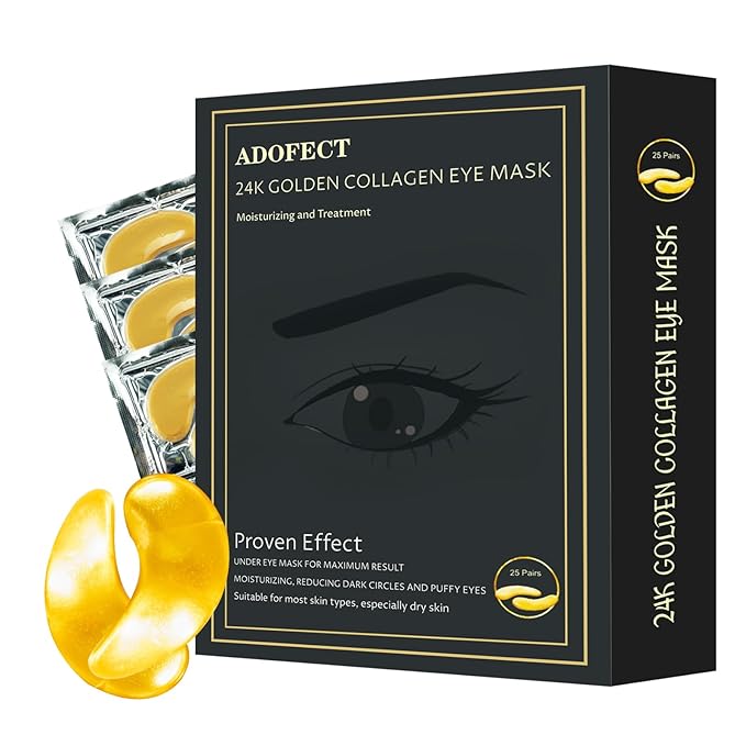 25 Paris Under Eye Patches Eye Mask for Puffy Eyes, Reducing Dark Circles, Anti-Aging & Refreshing, Collagen Eye Mask Eye Pads for Skin Care, 24K Gold