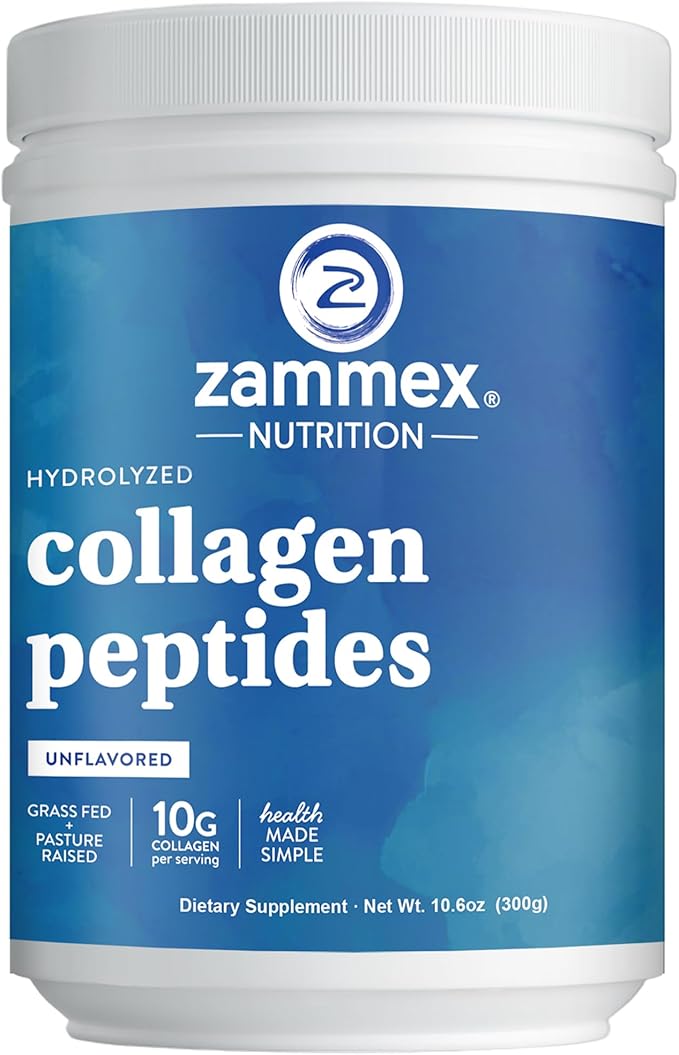 Zammex Premium Collagen Peptides Powder,Hydrolyzed Collagen Peptide for Women Men,Support for Hair Skin Nails, Joints Health,Grass Fed,Non-GMO,Keto Friendly,Gluten-Free,Easy to Digest,30 Servings