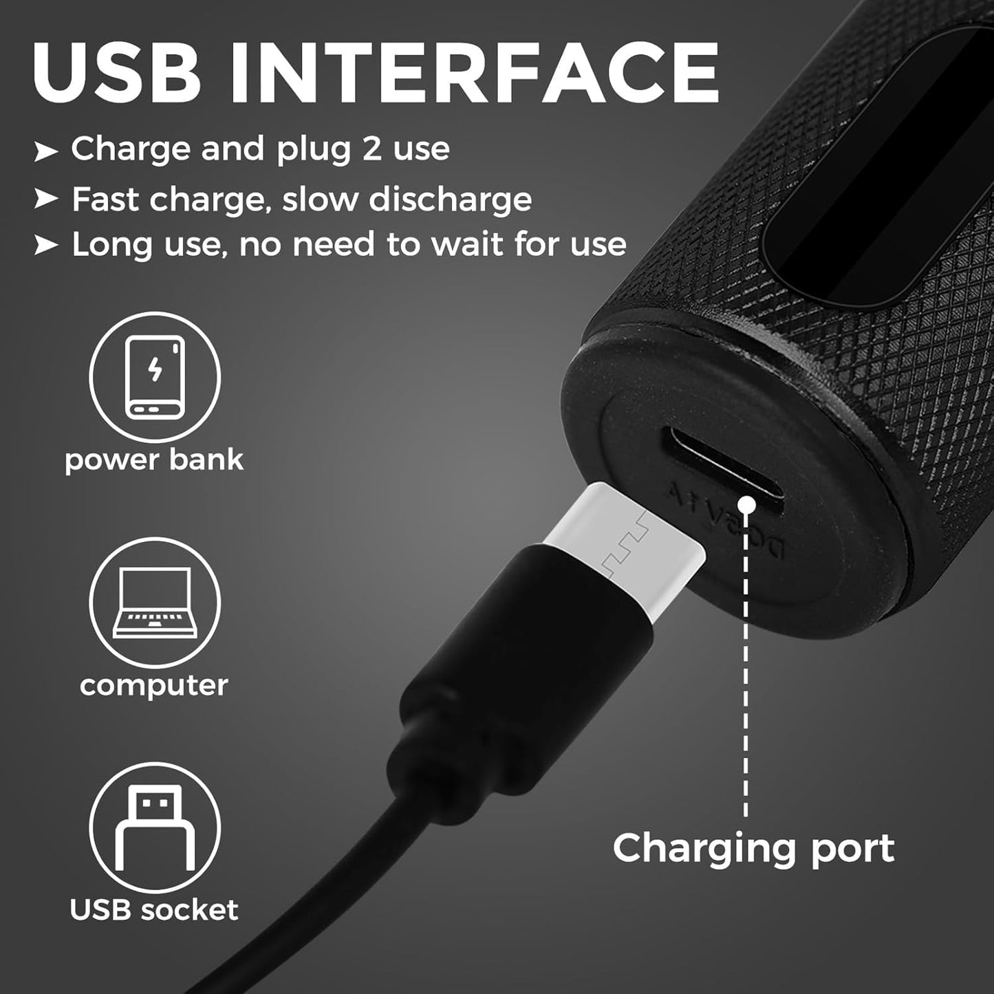 Professional Hair Trimmer for Men, Beard Trimmer Hair Clippers for Men, Cordless Rechargeable Hair Trimmer Metal Body Cutting Grooming Kit,Beard Shaver Barbershop (Black with LCD)