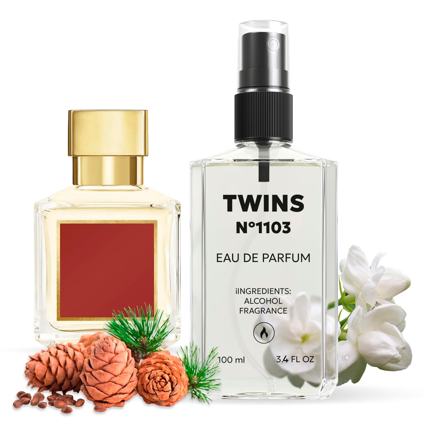 TWINS Impression of Bac. Rou. 540 | Unisex Perfume for Women and Men Eau de Parfum | No.1103 | 3.4 Fl Oz / 100 ml