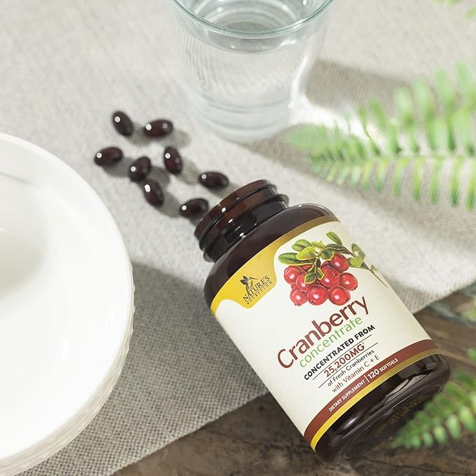 Cranberry Concentrate Extract Supplement for Women 25,200mg Formula 120 Softgels